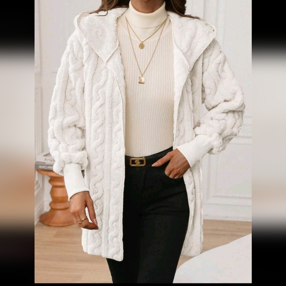 Women's Regular Casual Hoodie Jacket With Ribbed Cuffs, Comfy Texture - Picture 4 of 4